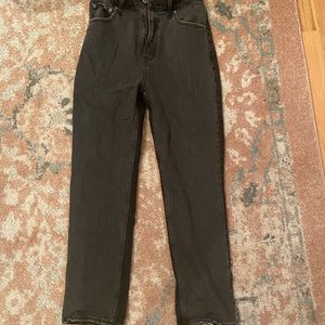 Abercrombie Two Tone high rise straight leg jeans